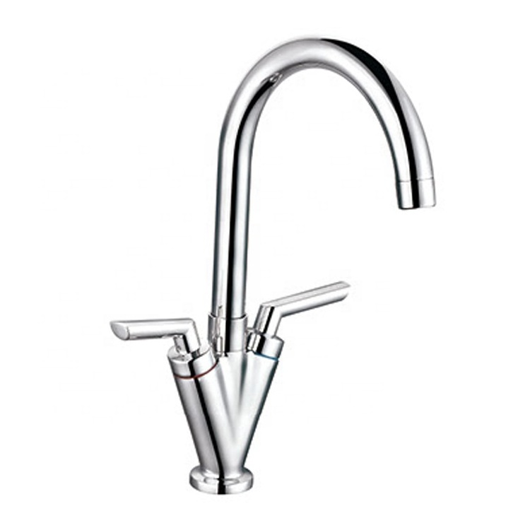 High quality kitchen sink faucet upc brass kitchen faucet 3 way two handle kitchen faucet