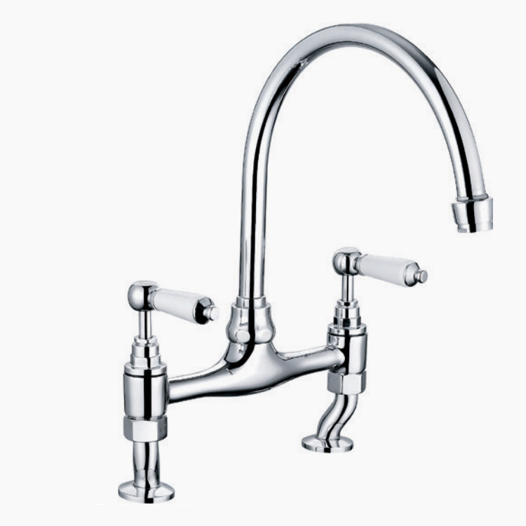 Hot sale popular long neck antique luxury brass kitchen faucets