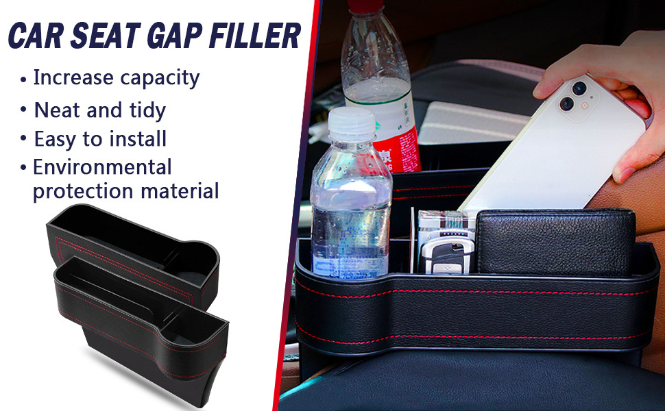 Universal Car Console Seat Storage Box Cup Holder Car Seat Gap Organizer Filler