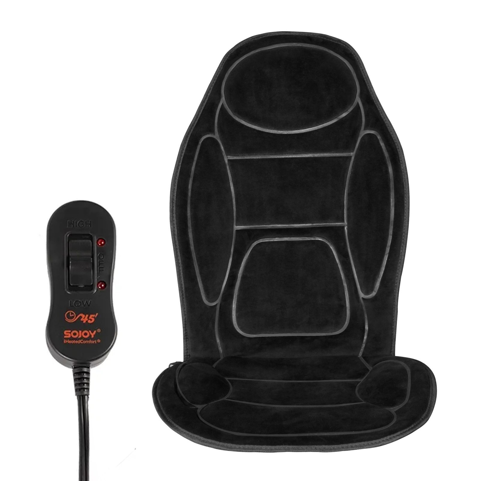 Intelligent Temp Regulation Versatile Heated Car Seat Cover Set with Non-Slip Backing