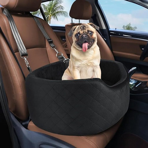 Dog Car Seat for Small & Medium Dogs, Elevated Dog Booster Seat, Detachable and Washable Pet Car Seat for Dogs Up to 35lbs