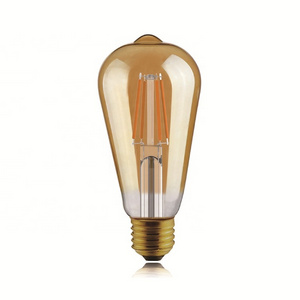 ST64 LED Filament Bulb Vintage Decoration Lamp For Restaurant Straight And Spiral Filament 4W 6W 8W 12W