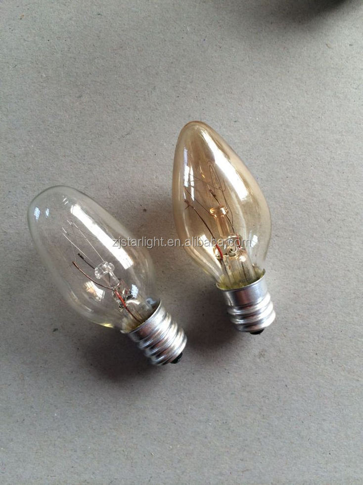 C7 Incandescent Bulb Light Bulb 7W 10W 15W Clear E12/E14 North America