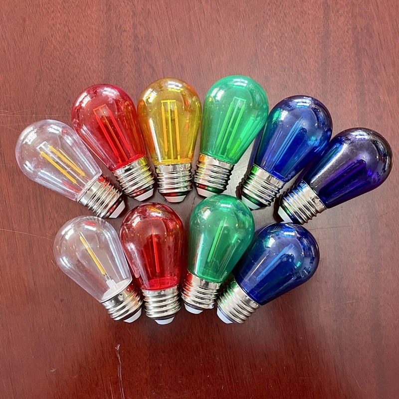 S14 LED Plastic Bulb String Light Bulb For Outdoor And Garden Decoration 3V 120V 230V Double Filament 2W