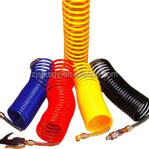 Durable Recoil Polyurethane Air Compressor Hose 1/4" with fittings for air tools application, PE recoil Hose, PU recoil hose