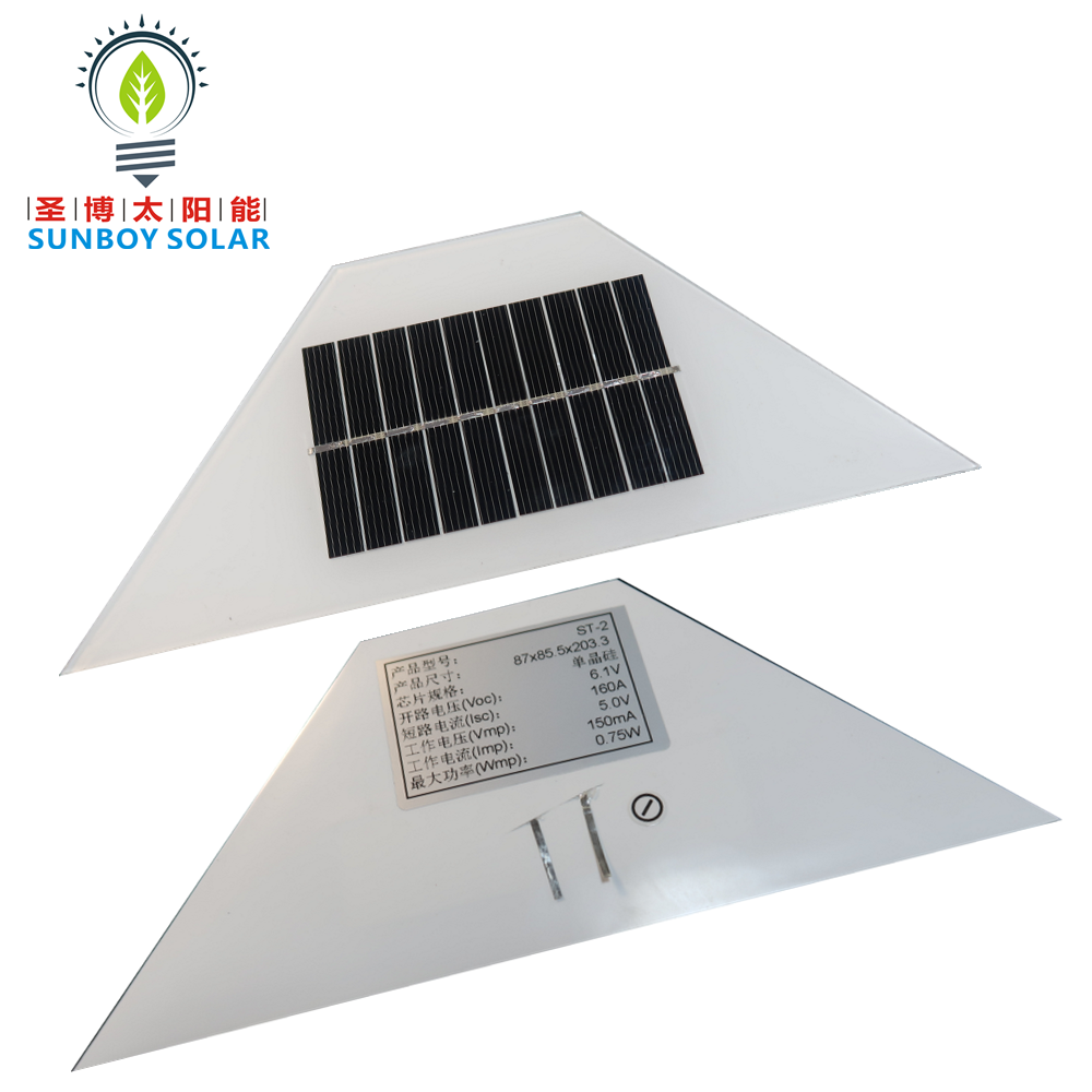 Custom made small mini size solar triangle square glass solar panel cheaper price for solar grand light