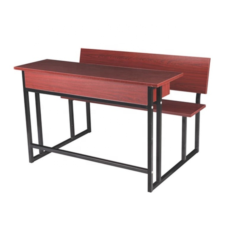 hot sell cheap factory price wooden school furniture double combined school desk and bench