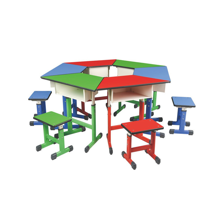 used preschool wooden table children kids table and chairs combination study desk School furniture