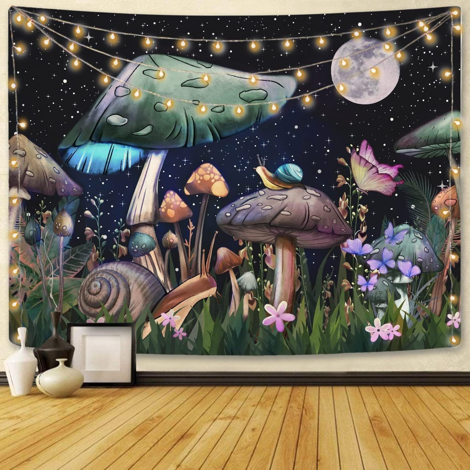 Mushroom Planets Tapestries Plants Monster Octopus Tapestry Space Galaxy Tapestry Wall Hanging for Room