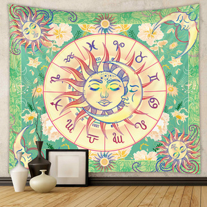 Sun Moon Tapestry Wall Hanging Stars Space Psychedelic Black and White Tapestries Wall Tapestry for Bedroom Home Wall Room Decor