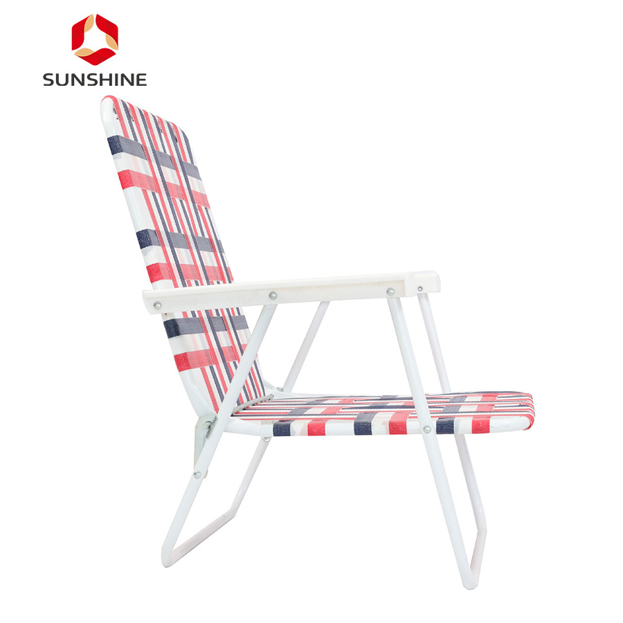 Customized Outdoor Folding Steel Lightweight Portable Plastic Web Lawn Beach Chair