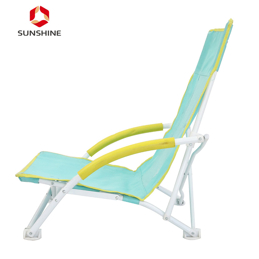 Customized Portable Lightweight Outdoor Low Profile Beach Folding Chair with carry bag