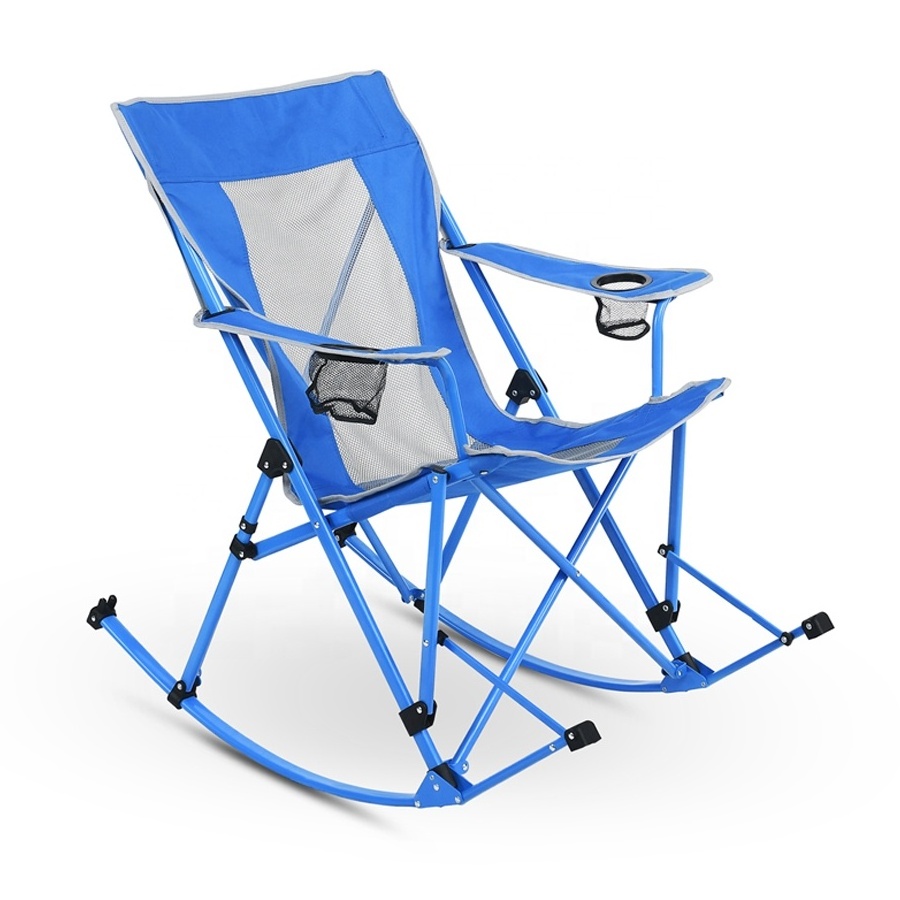 New Arrival Deluxe Comfortable Portable Folding Rocking Camping Chair with Armrest