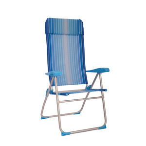 Durable 4-Position Reclining Backrest Portable Beach Chair Folding Beach Chair with Armrests