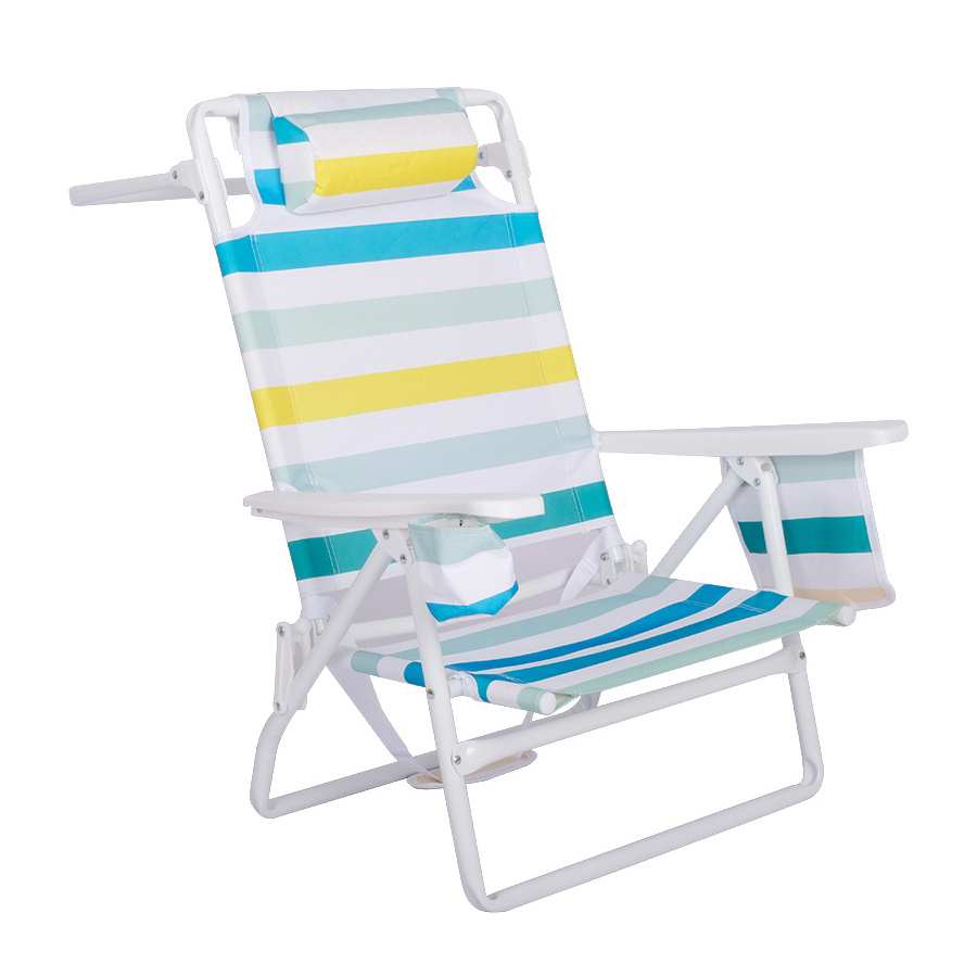 Big discount factory Promotion Adjustable 5 Position Reclining Portable Aluminum Lightweight Beach Chair