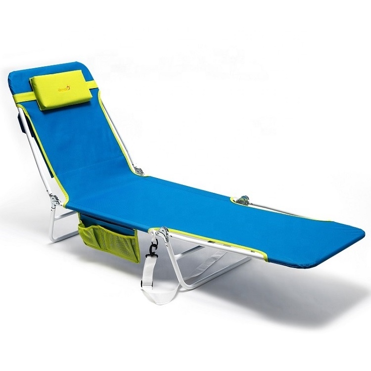 Folding Beach Lounge Chair Lightweight Furniture Outdoor Metal Steel Portable Leisure Chair Poolside Sun Lounger