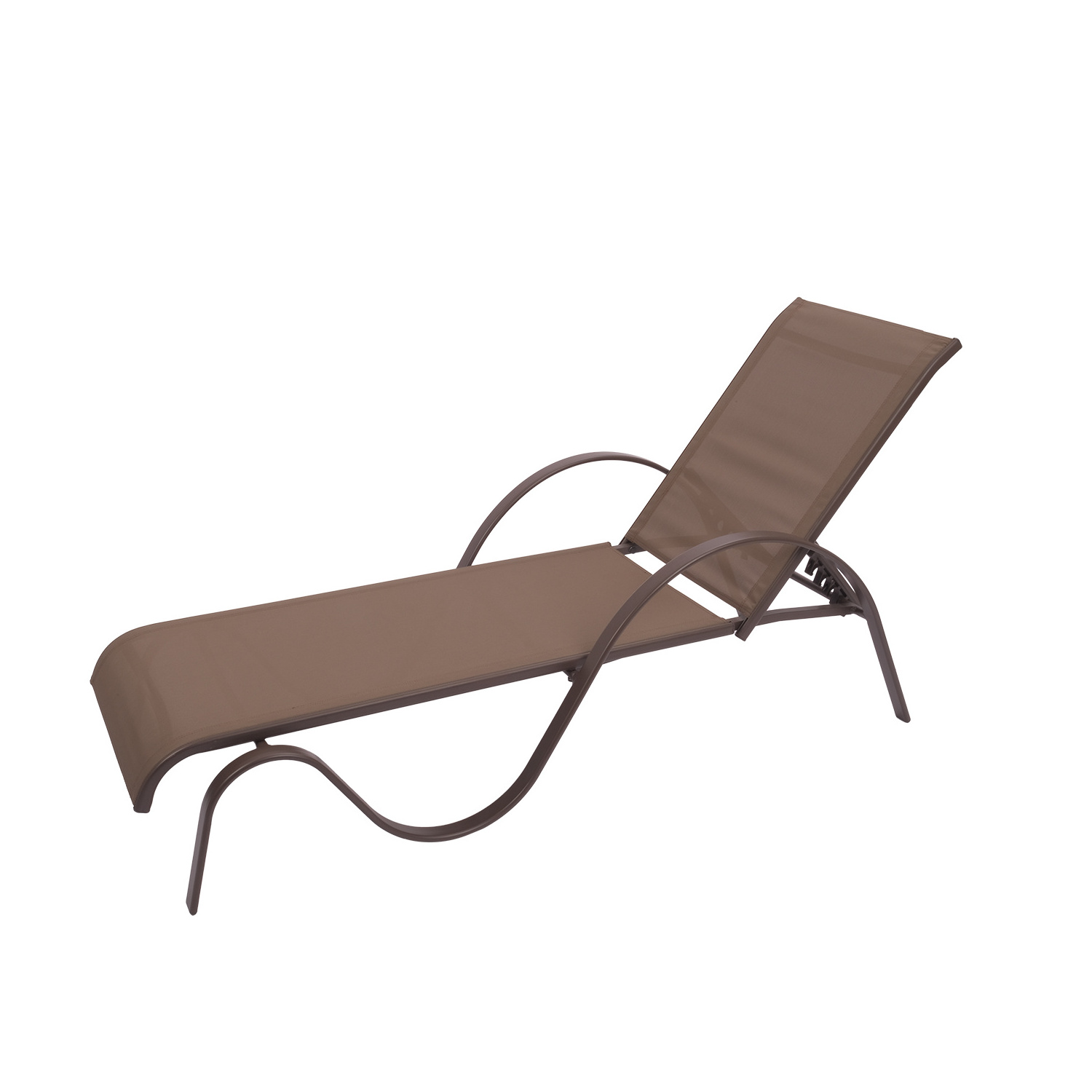 Commercial Chaise Lounge with Sling Fabric Aluminum Frame 4 Position Patio Lounge