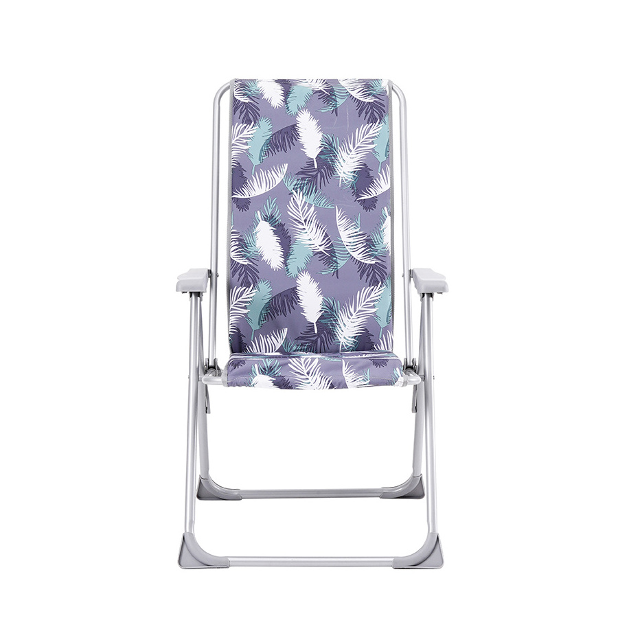 5 Positions Adjustable Outdoor Furniture Portable Metal Padded Folding Soft Chair With Cotton