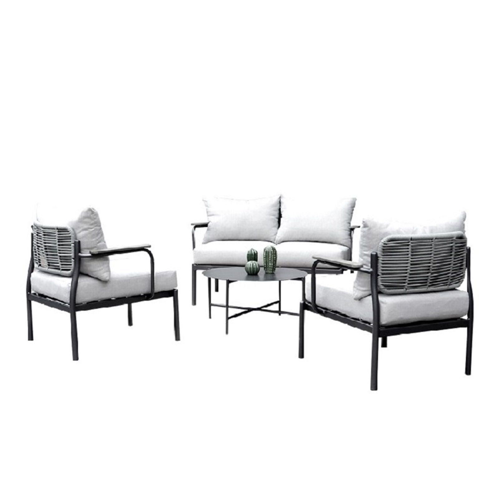 Wholesale Wicker Furniture with Aluminium Metal Dining Set Furniture outdoor garden furniture