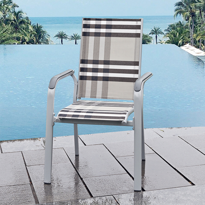 Wholesale Outdoor Garden Furniture Aluminum Tube and Textilene Fabric KD Patio Furniture Single Chair