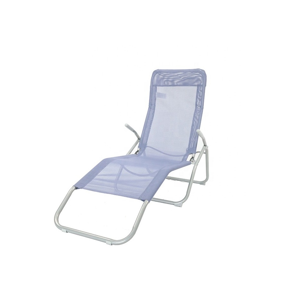 Hot sale Customized Outdoor Folding Inflatable Stacking Lazy Sun Beach Reclining Bed Steel Lounge Chair