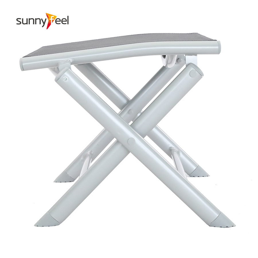 Customized Outdoor Indoor Lightweight Small Size Aluminum Folding Stool Footrest For Beach Camping Chair