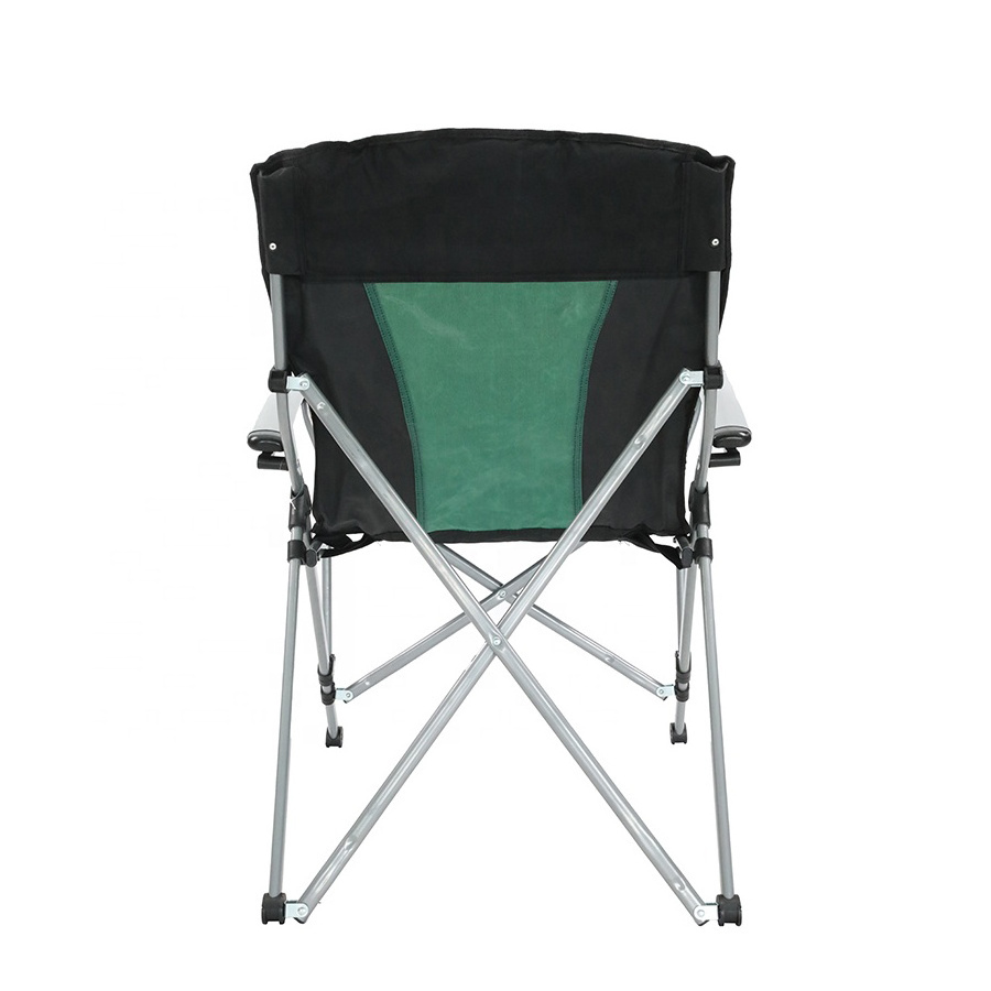 Sunshine Outdoor Picnic Portable Steel Tube High Back Adult Beach Metal Folding Camping Chair With Armrest