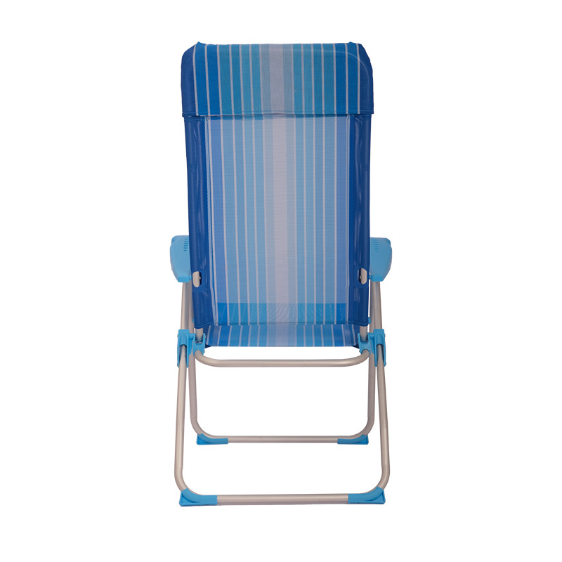 Durable 4-Position Reclining Backrest Portable Beach Chair Folding Beach Chair with Armrests