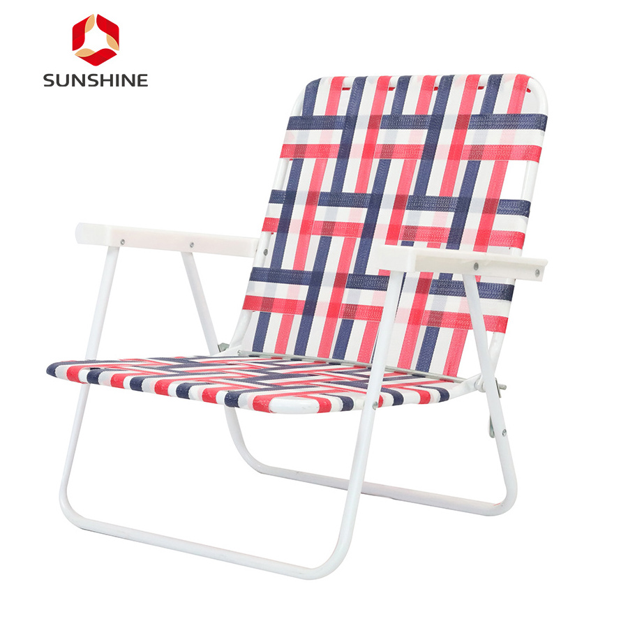 Customized Outdoor Folding Steel Lightweight Portable Plastic Web Lawn Beach Chair