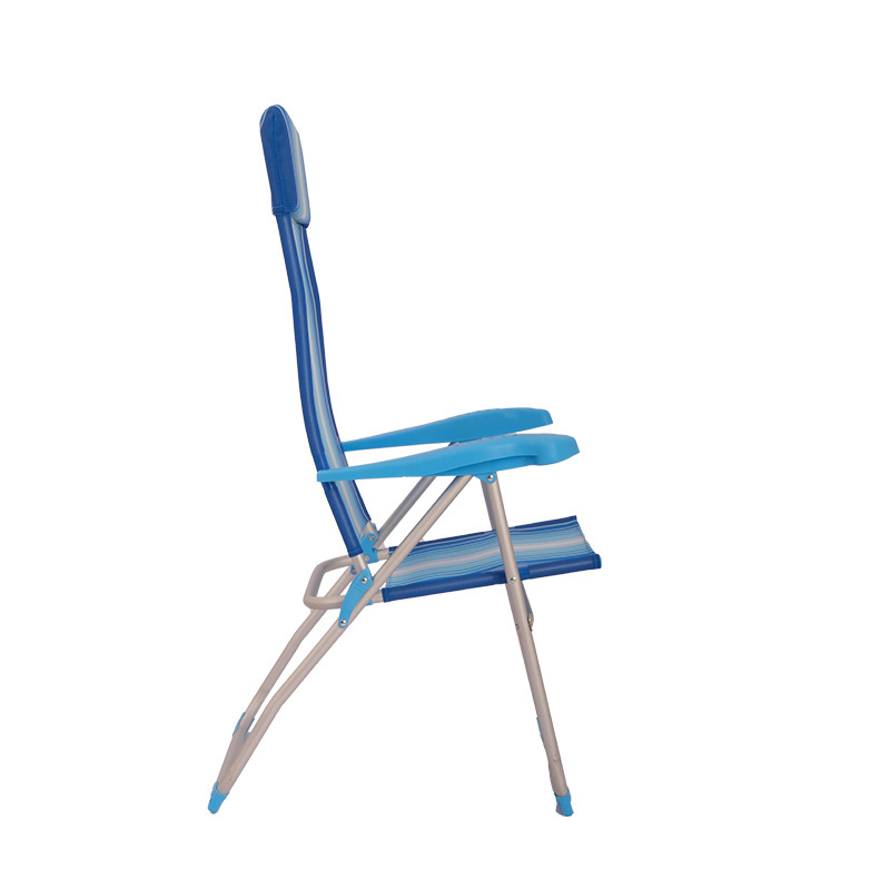 Durable 4-Position Reclining Backrest Portable Beach Chair Folding Beach Chair with Armrests