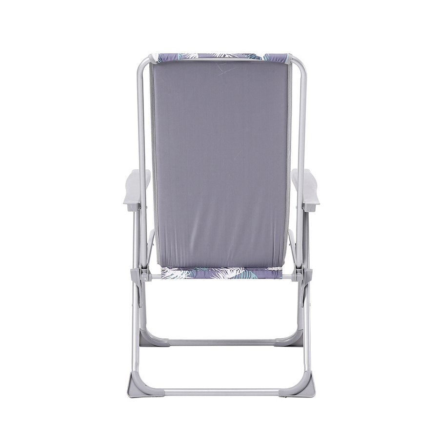 5 Positions Adjustable Outdoor Furniture Portable Metal Padded Folding Soft Chair With Cotton