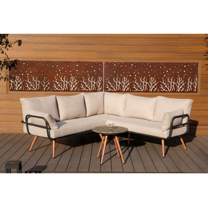 Factory Wholesale Aluminum KD Garden Furniture Olefin Fabric Outdoor Lounge L Shape Sofa Set Patio Furniture