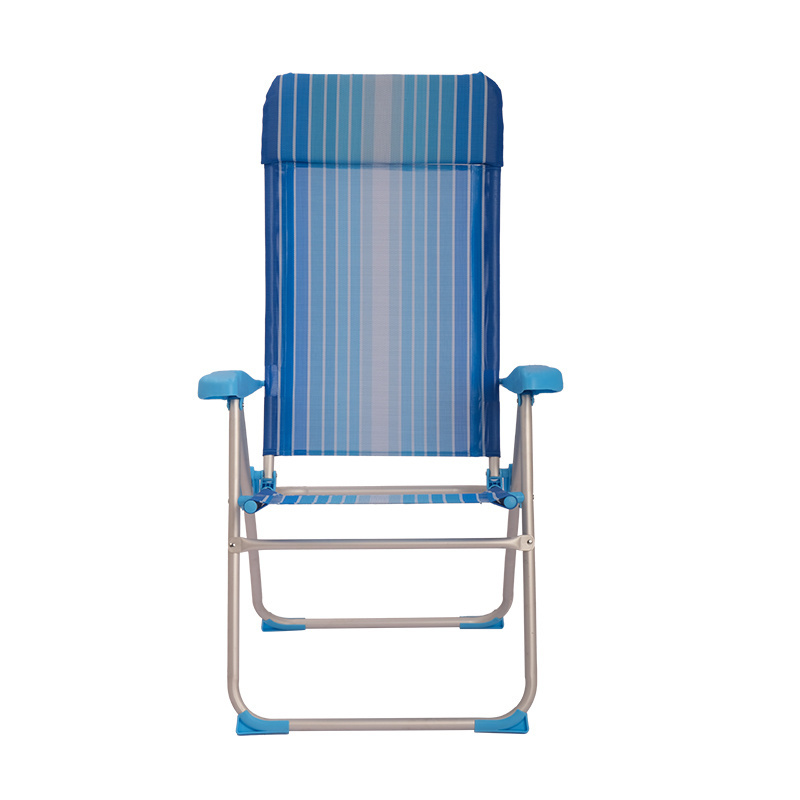 Durable 4-Position Reclining Backrest Portable Beach Chair Folding Beach Chair with Armrests