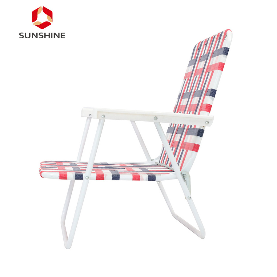 Customized Outdoor Folding Steel Lightweight Portable Plastic Web Lawn Beach Chair