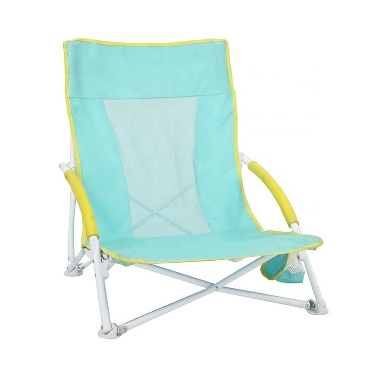 Customized Portable Lightweight Outdoor Low Profile Beach Folding Chair with carry bag