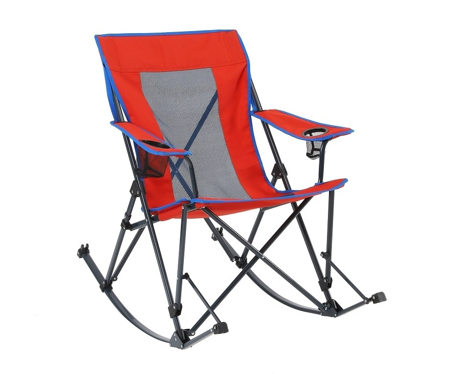 New Arrival Deluxe Comfortable Portable Folding Rocking Camping Chair with Armrest