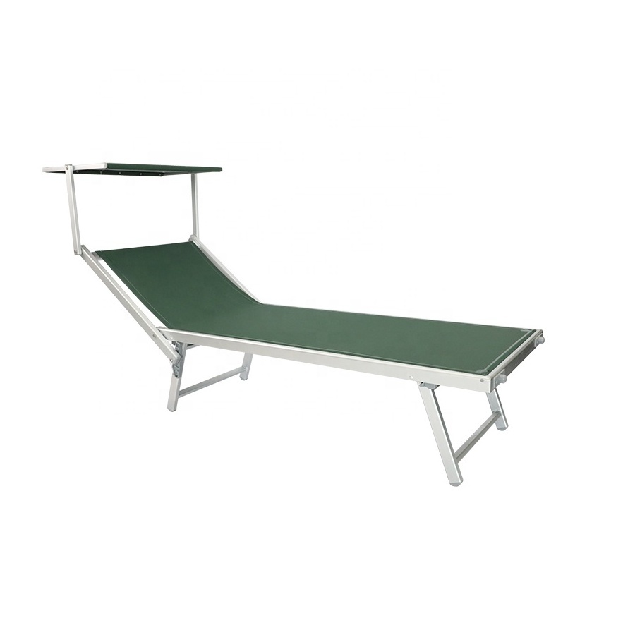 Outdoor Adjustable Back Rest Aluminium Folding Sun lounge Beach Bed