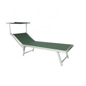 Outdoor Adjustable Back Rest Aluminium Folding Sun lounge Beach Bed