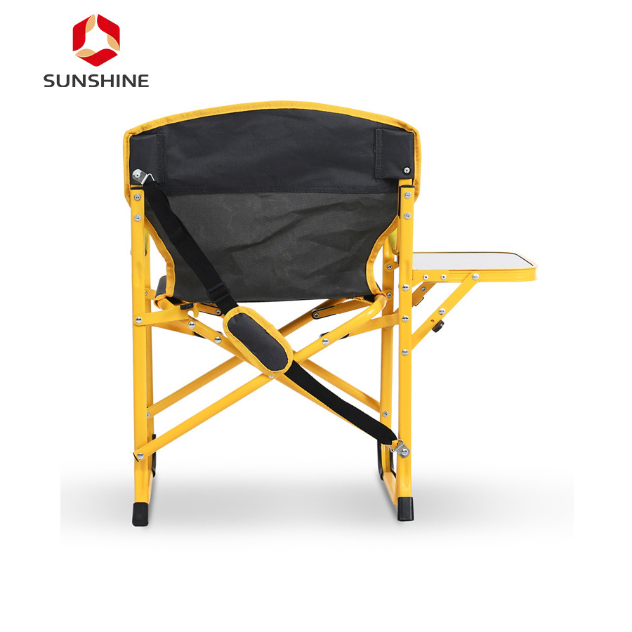 Sunshine Outdoor Portable Steel Kid's Camping Chair Foldable Director Chair With Side Table