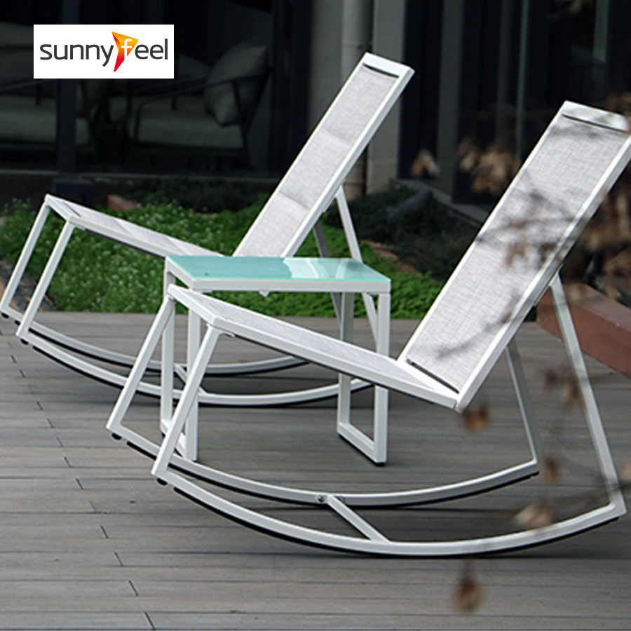 Lightweight Outdoor Folding Aluminium Tables Camping Picnic Tables Rocking Chair Garden Furniture Set