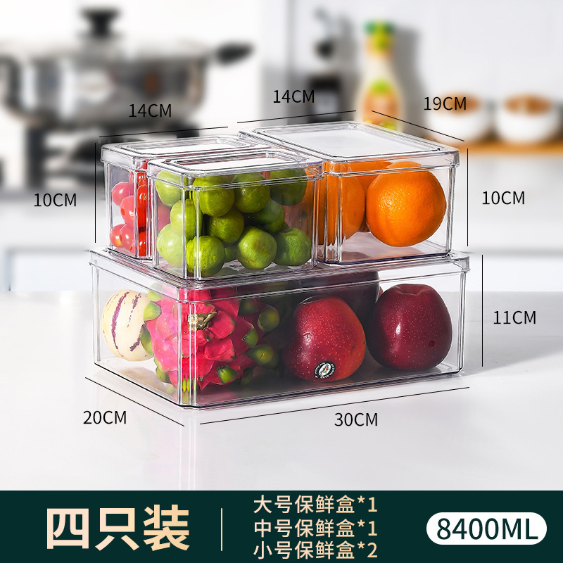 10 Pack Food Fruit Drinks Vegetable Home and Kitchen Storage Stackable Refrigerator Bins Clear Fridge Organizer Containers Box