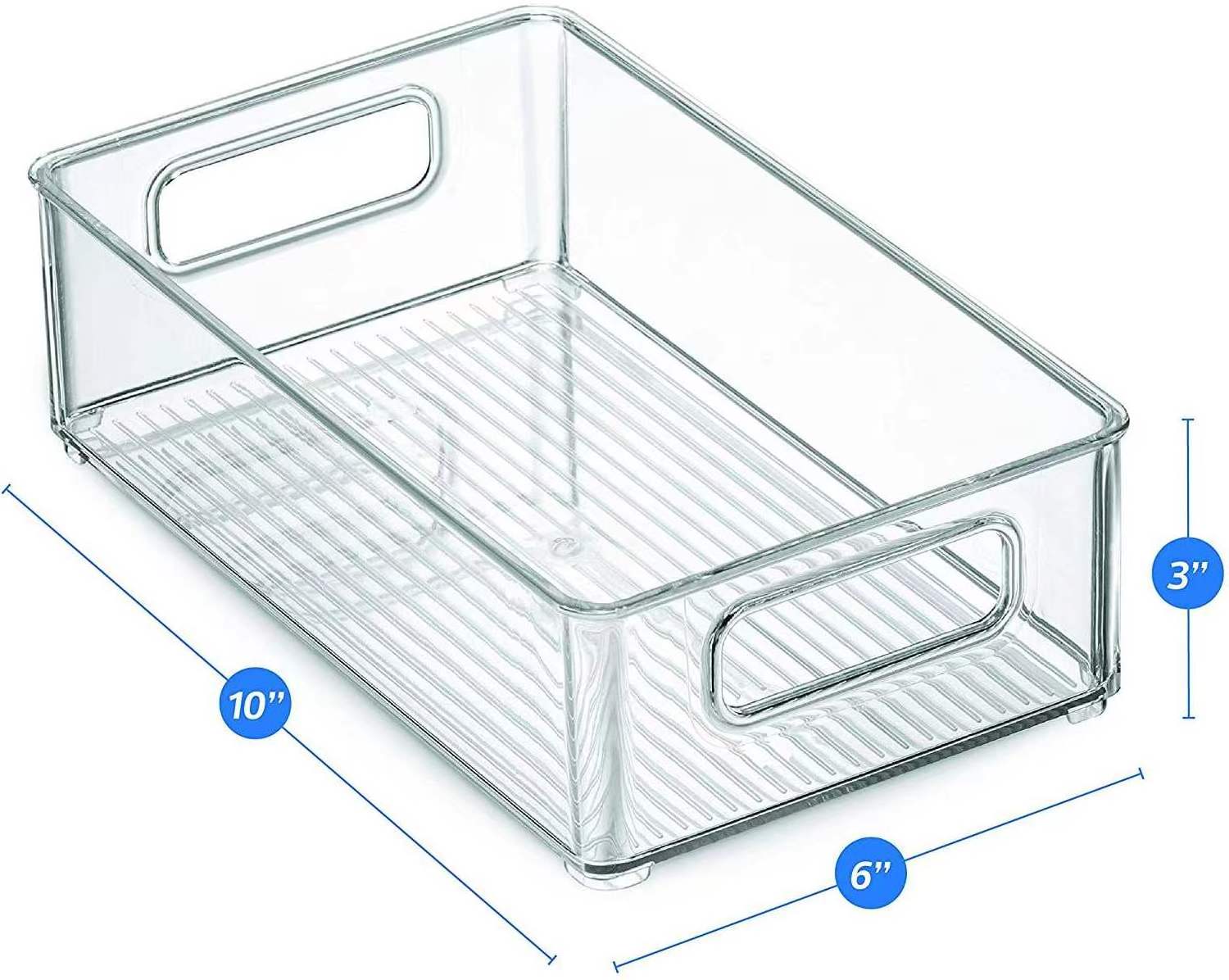 6 Pack Cabinet Organizers Clear Space Plastic Pantry Organization Refrigerator Organizer Bins