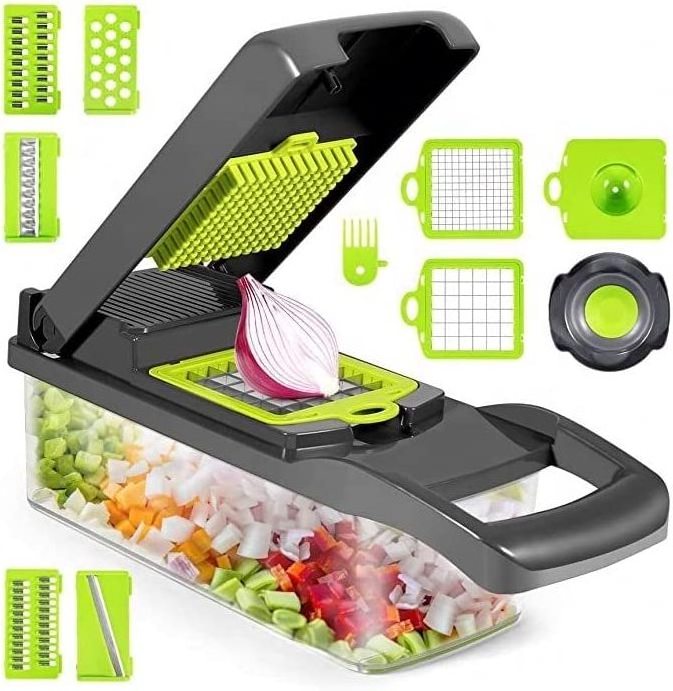 15-in-1 Vegetable Grater Onion Chopper Potato Slicer Multifunctional Veggie Chopper Food Chopper with Container