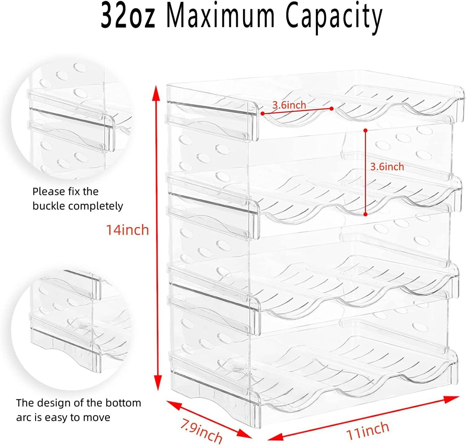 Stackable Organizer Fridge Wine Rackstumbler Mug Cup Holder Water Bottle Holder Rack Cabinet Kitchen Pantry Organization Plastic