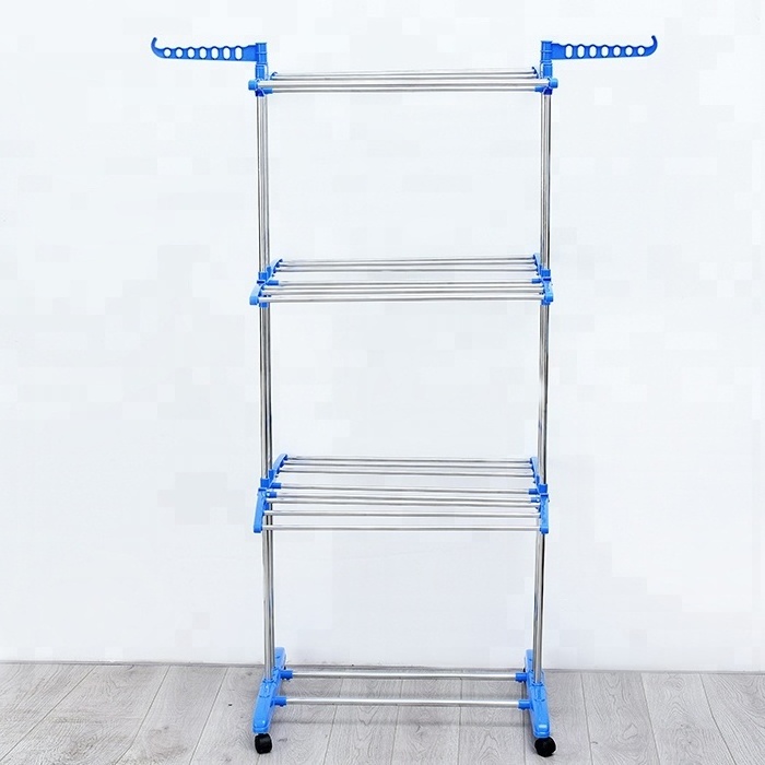 Foldable stainless steel coats towels shirts garment  drying rack clothes folding foldable cloth drying rack