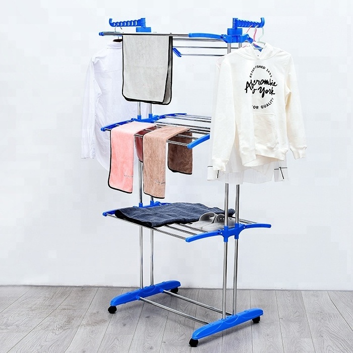 Foldable stainless steel coats towels shirts garment  drying rack clothes folding foldable cloth drying rack