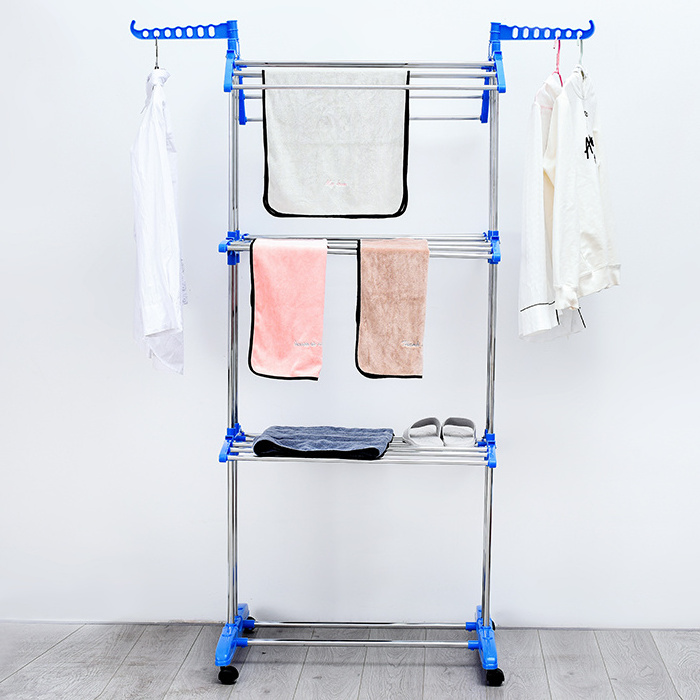 Foldable stainless steel coats towels shirts garment clothes rack drying travel laundry room drying rack