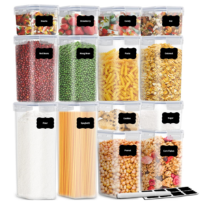 Wholesale 14 PCS Plastic Cereal Kitchen Stackable Food Storage Buckets Canisters Airtight Food &Storage Containers set