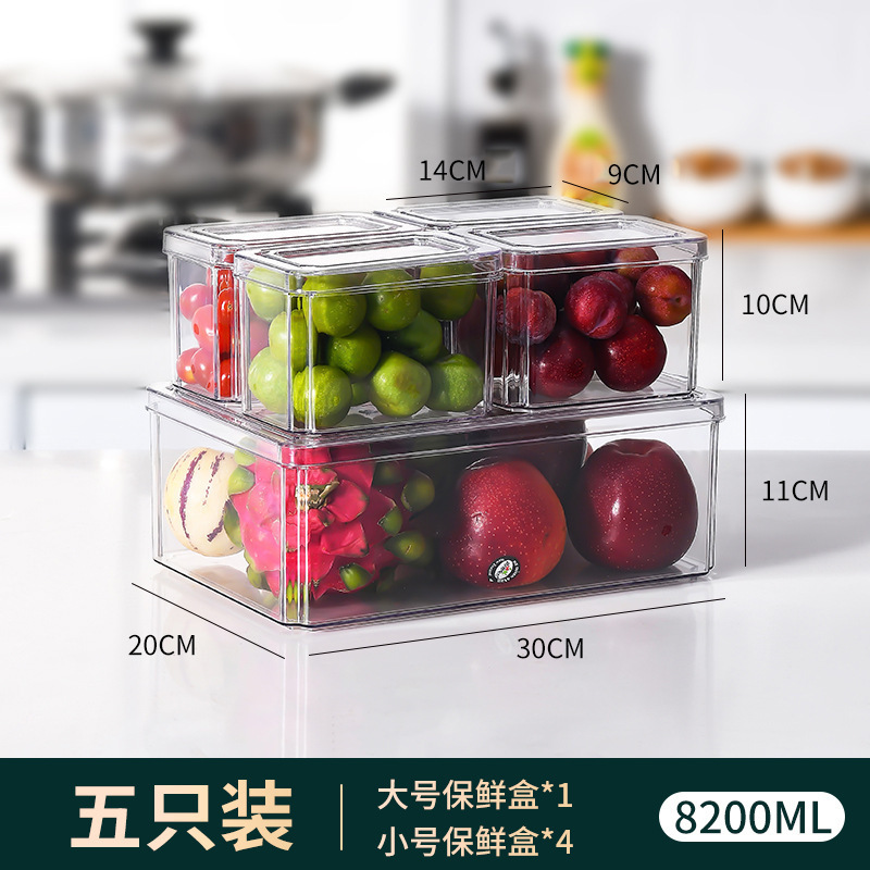 10 Pack Food Fruit Drinks Vegetable Home and Kitchen Storage Stackable Refrigerator Bins Clear Fridge Organizer Containers Box