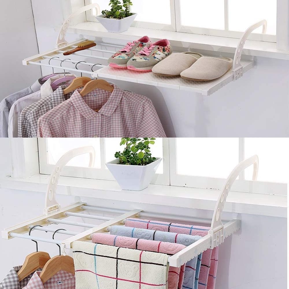 Multifunctional Hanging Windowsill drying rack household radiator foldable drying rack balcony retractable shoe rack